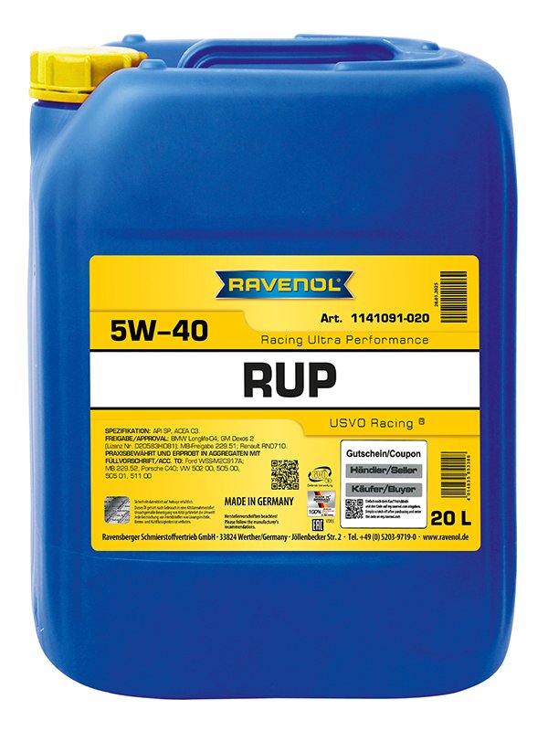 RAVENOL Racing Ultra Performance エンジンオイル 5W-40 20Lポリペール容器
